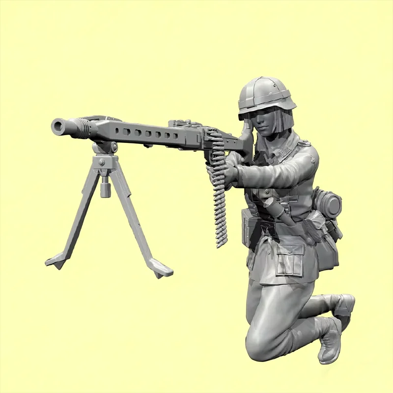 

1/35 Resin Model Figure Female Soldiers In Battle Gk Micro Miniature 3d Printed White Model Toy Unassembled And Unpainted Kit