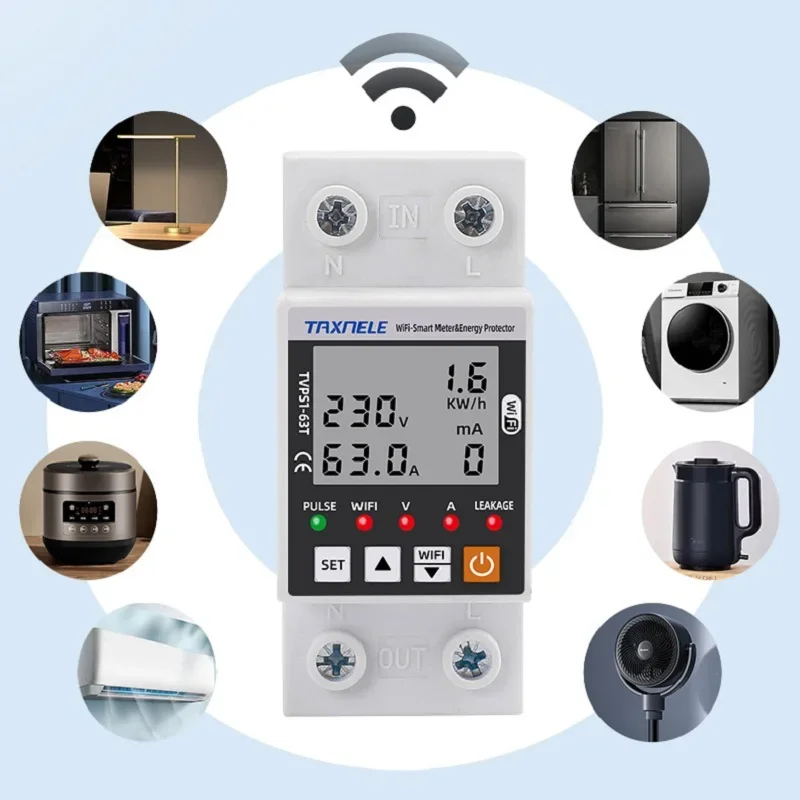 Tuya Intelligent Reclosing WIFI Circuit Breaker Remote Switch Metering Electricity Leakage Overvoltage and Undervoltage Timer