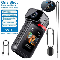 2.7K WiFi Mini Action Camera Pocket Small BodyCam Video Recorder 1080P Motorcycle Bike Outdoor Sports DV Cycling Thumb Camcorder