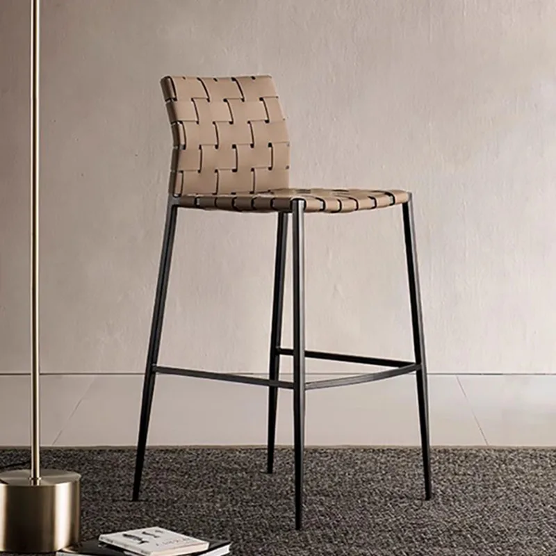 

Rattan Height Bar Chairs Accent Metal Minimalist Balcony Bar Chairs Modern Aesthetic Sillas Para Comedor Lounge Suite Furniture