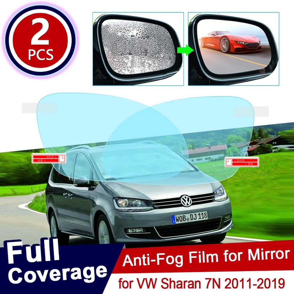 for Volkswagen VW Sharan 7N 2011~019 Full Cover Anti Fog Film Rearview Mirror Rainproof Anti-Fog Films Clean Car Accessories