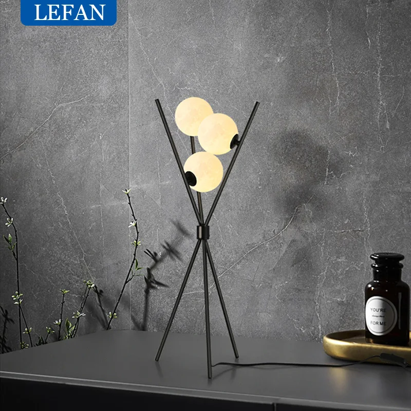 Moden 3D Printing Moon Floor Lamp For Living Room Bedroom Sofa LED Wrought Iron Desktop Table Light Home Decoration Accessories