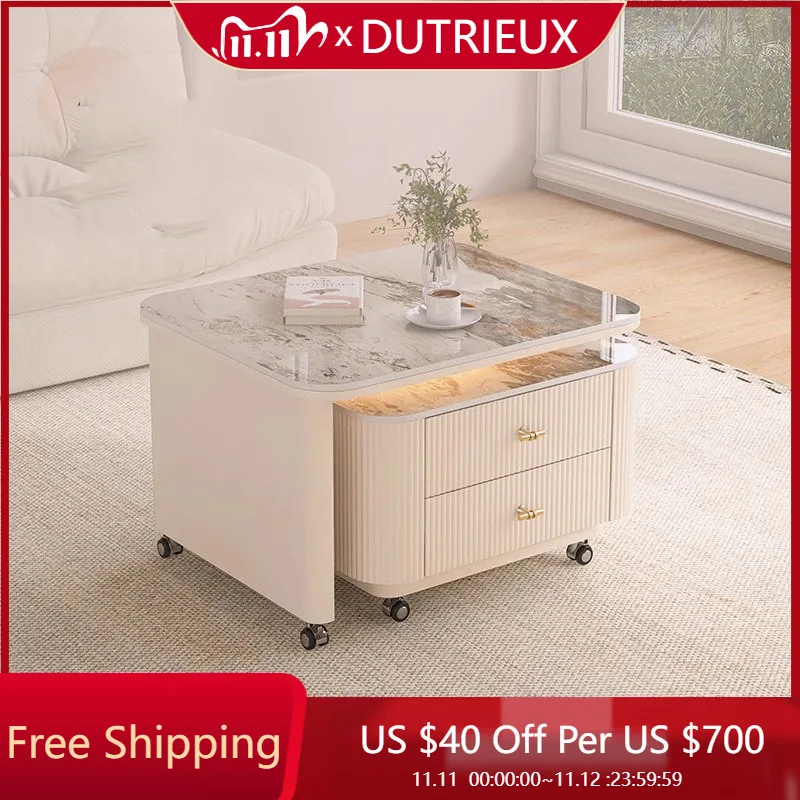 

Aesthetic Drawers Coffee Table Cute Cheap Simple Clear Living Room Nordic Side Table Storage Mesas Bajas Ornaments Home Decor