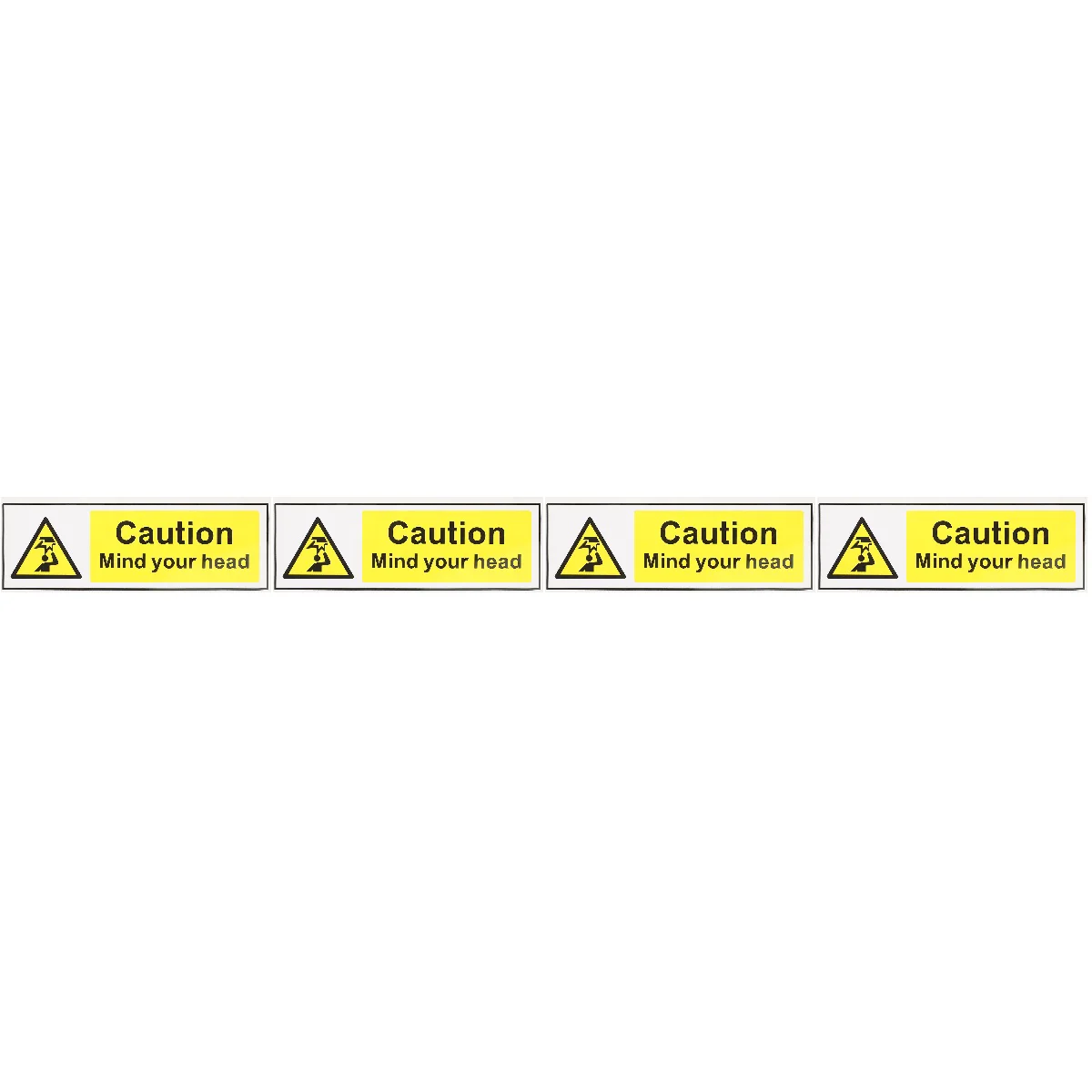 Set of 4 Water Proof Be Careful Head Stickers Labels Self Adhesive Warning Sign Pvc Mind Your Safety Low Clearance