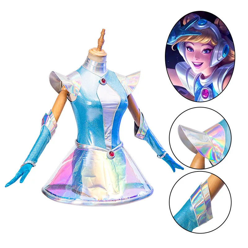 

New Game Anime LOL Lux the Lady of Luminosity Cosplay Costume Accessory Space Groove LUX Skin Uniforms Clothes Suits Dress