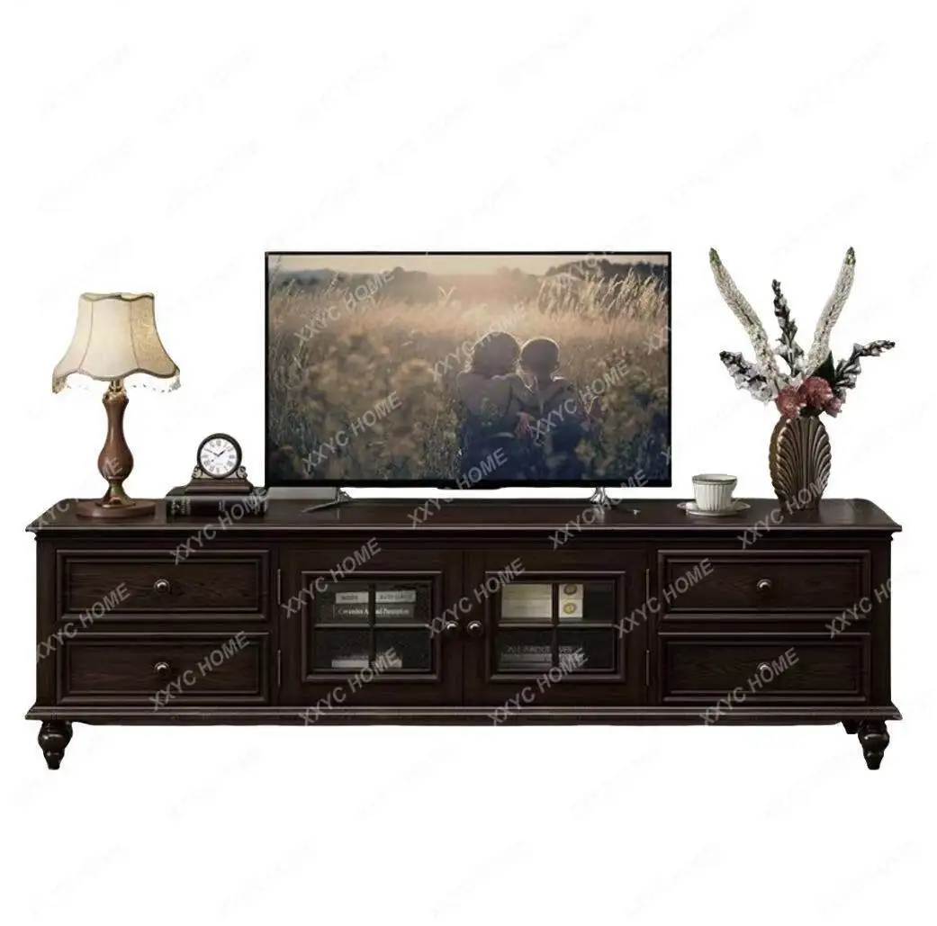 

black walnut all-solid wood TV cabinet retro style storage cabinet