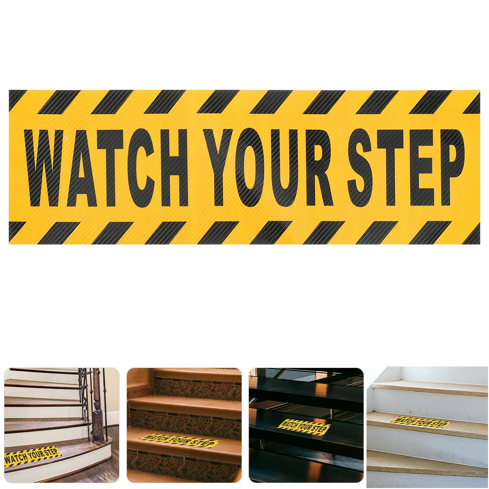 

4Pcs Watch Your Step Anti Slip Sticker Floor Safety Tape Caution Strips for Steps Indoor Outdoor Stair Grip Tape