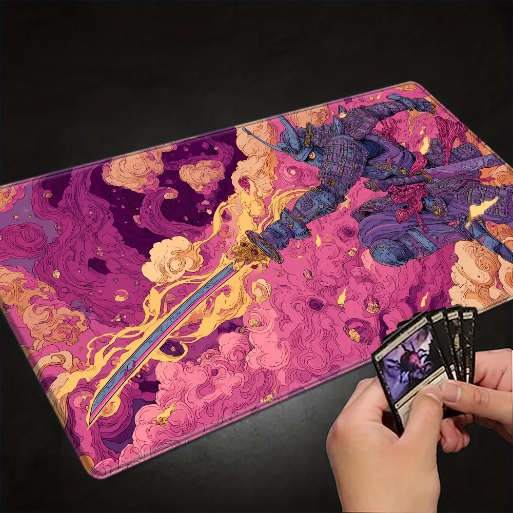 La alfombrilla de juego de goma Neon Warrior es adecuada para juegos de intercambio TCG/MTG/CCG/RPG. Es un accesorio de escritorio duradero y cómodo.