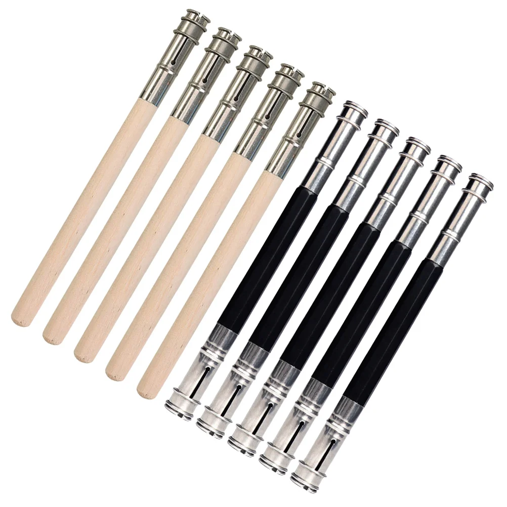 

10 Pcs Supplies Pencil Extender Material Holder Wood Charcoal School Wooden Pole Artist Sketch