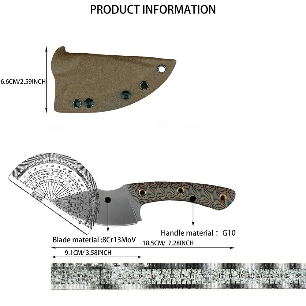 Wilderness Activities Gear Outdoor Camping Fishing Essential Camping Fishing Utility Fixed Knife Climbing Mountaineering Tools