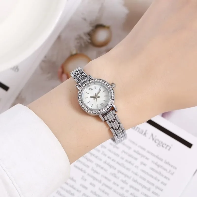 Ladies Rose Gold Small Round Watches Alloy Ladies Quartz Wristwatches 4 Colors Casual Fashion Women\'s Watches reloj mujer