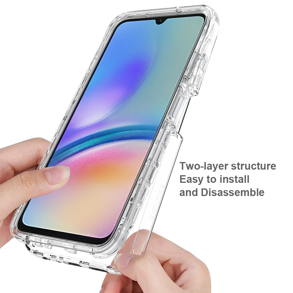 360 Highly Transparent Gradient Color Case For Samsung A04E A13 A04S A23 A33 A53 A73 A03 Core A03S 164mm 166mm 5G Phone Case