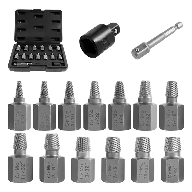 

A53Q-Screw Extractor Set, Stripped Bolt Remover, Bolt Extractor Kit For Removing Broken Rusted Bolts Studs Nuts