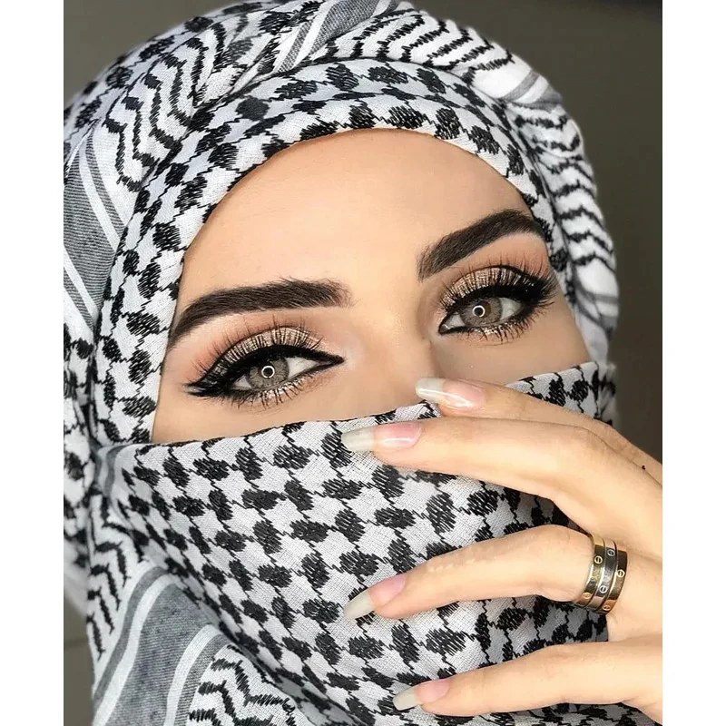 2024 New Military Tactical Desert Hijab Scarf Muslim Headscarf Islam Arab Keffiyeh Head Neck Scarves Wrap for Men and Women