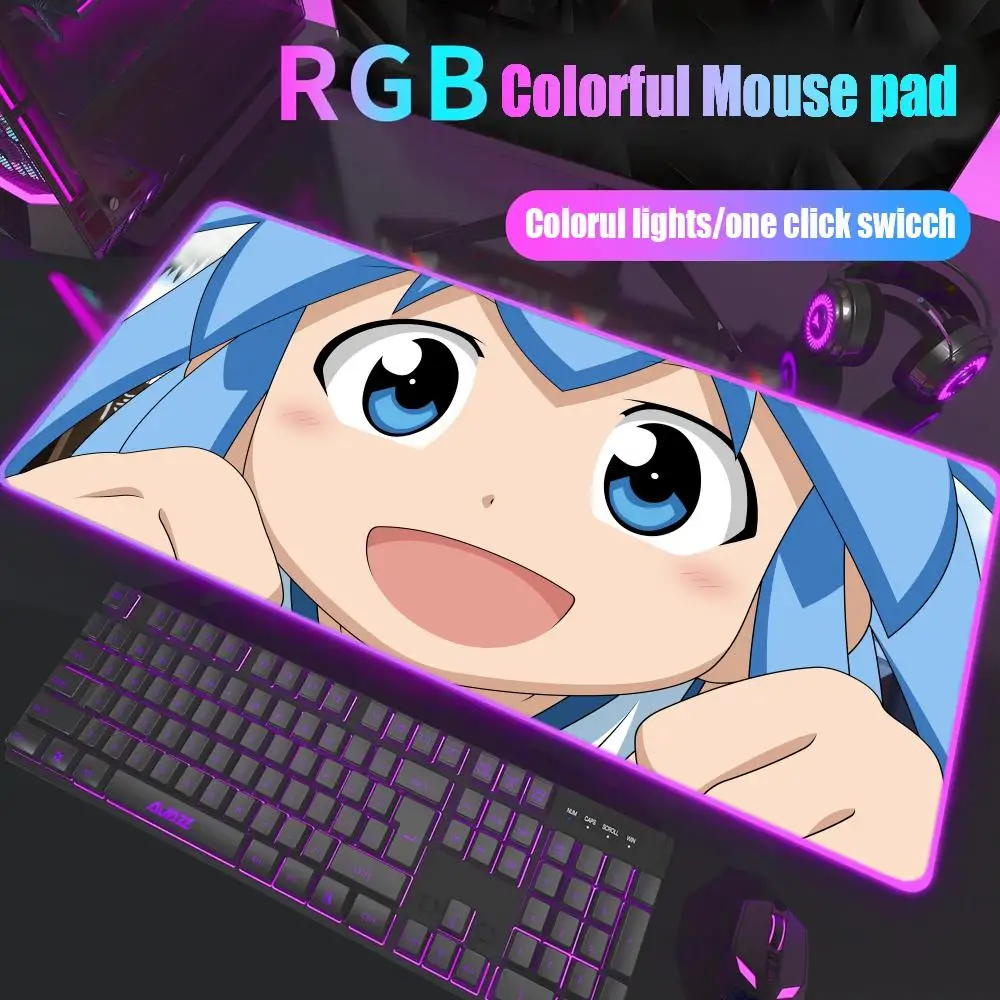 

Ika Musume The invader comes from the bottom of the sea Mouse Pad Rgb Desk Mat Back Light Led Mousepad Setup Deskmat Backlight