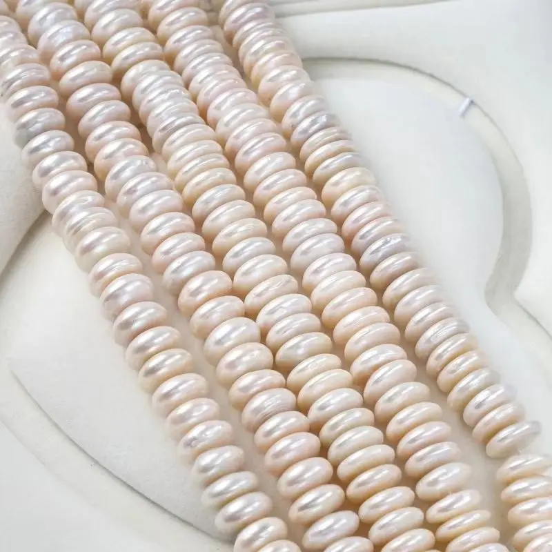 New 13-15mm White Button Bead String, Button Disc, Stacked Hole DIY Jewelry Necklace Unfinished