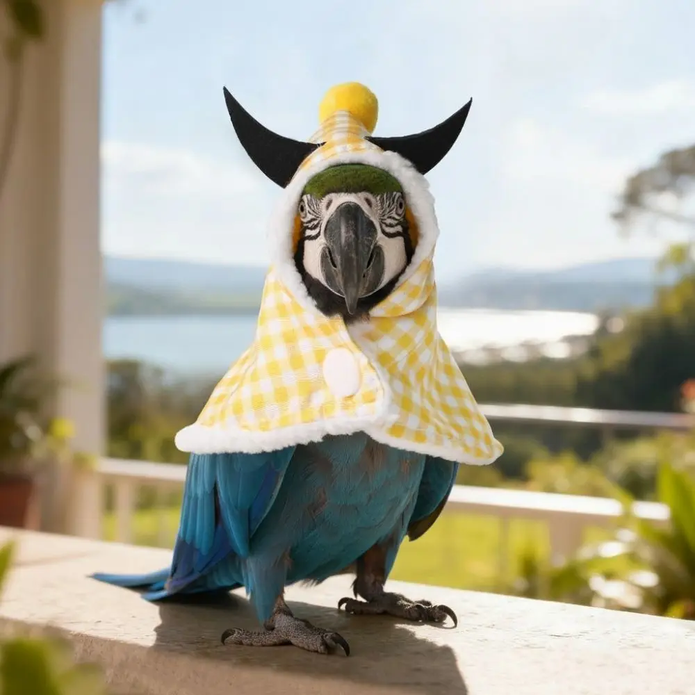 

Bird Go Out Costume Thickened Parrot Cloak Windproof Cozy Pet Bird Cape Warm Bird Winter Clothes Cold Weather