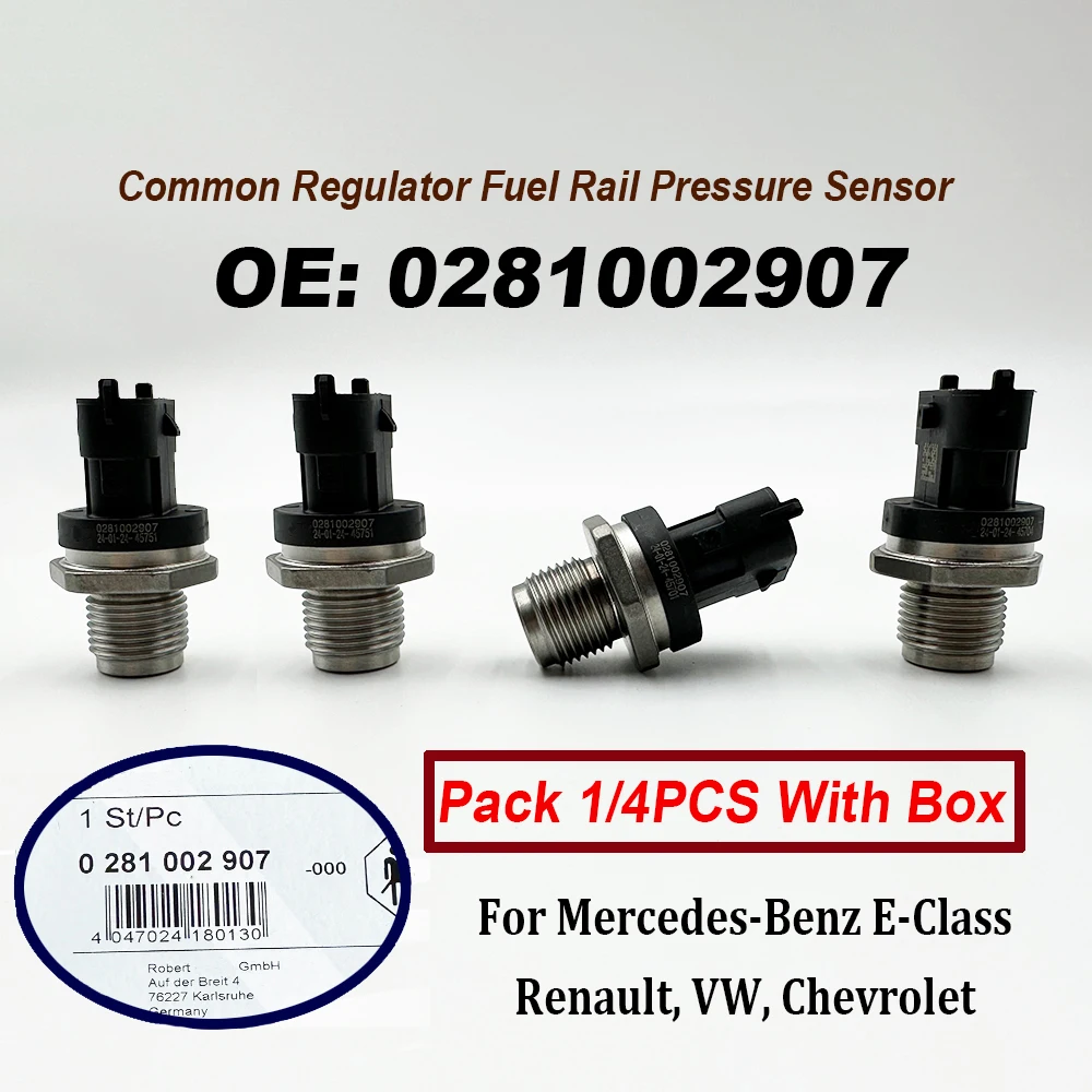 1/4PCS 0281002907 0281002720 Common Regulator Fuel Rail Pressure Sensor For R-enault Mercedes MWM V-W C-hevrolet