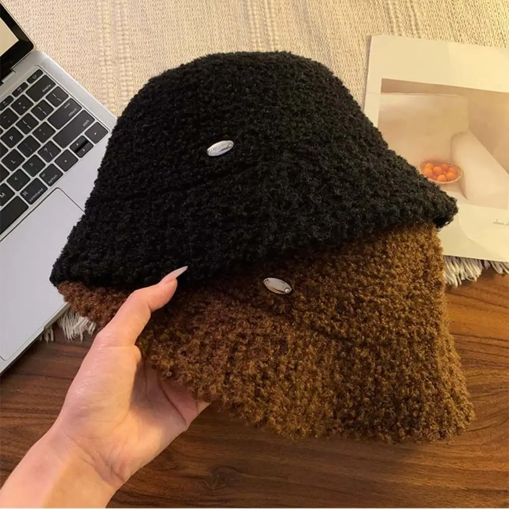 واسعة الحواف أفخم صياد قبعات الدفء سميكة المرأة قبعة بحافة عادية ريترو خمر حوض دافئ قبعة سيدة الإناث #4