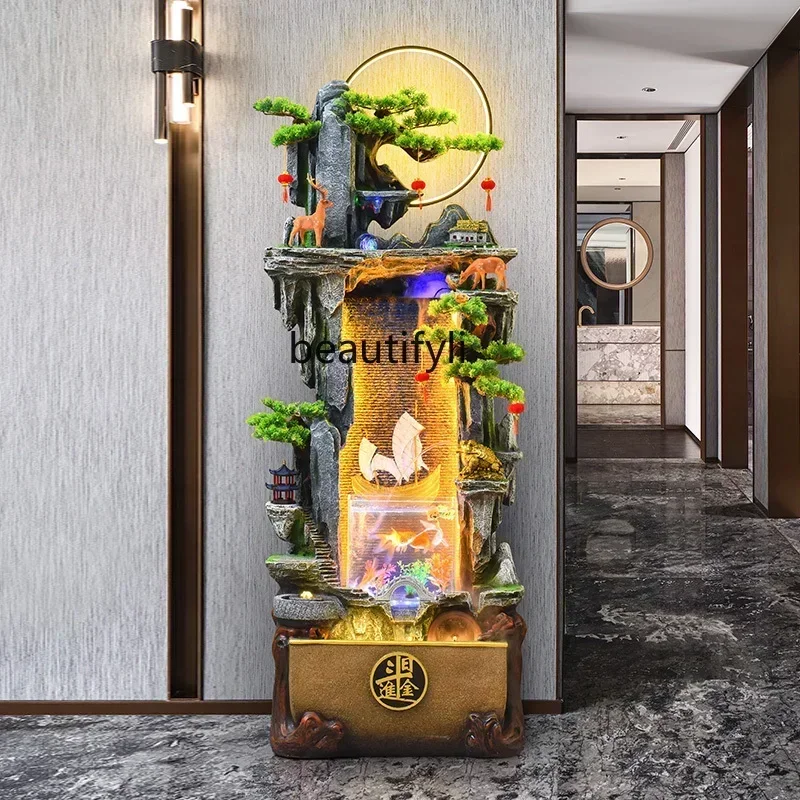 

Cy56 Running water ornaments, circulating water, floor-standing fish tank, fountain, water feature, living room, water curtain