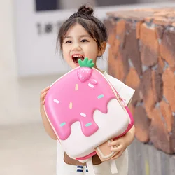 Sac à dos crème glacée pour enfants, cartable de princesse, sac à bandoulière pour bébé de la maternelle, cartable 3D mignon, cadeaux d'anniversaire pour enfants, mode