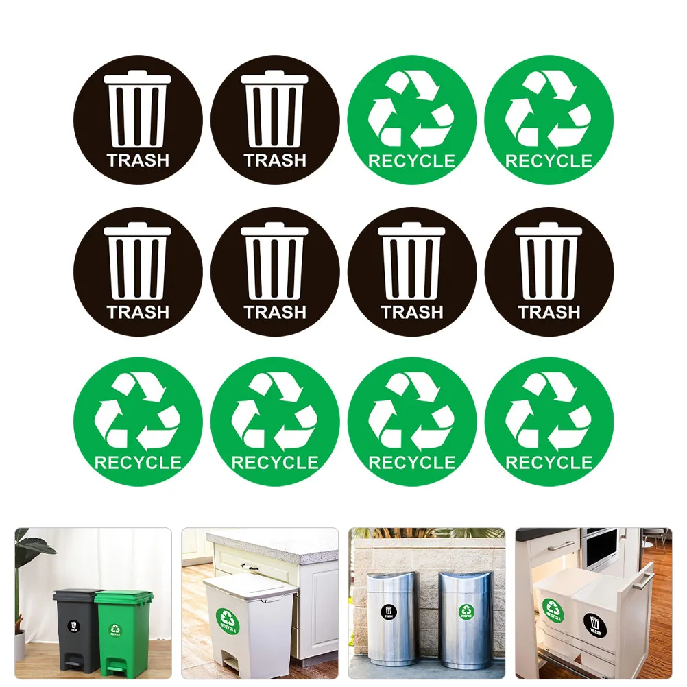 

Compost Trash Can Garbage Sorting Stickers Circle Labels for Recycling Bins Pvc Mixed