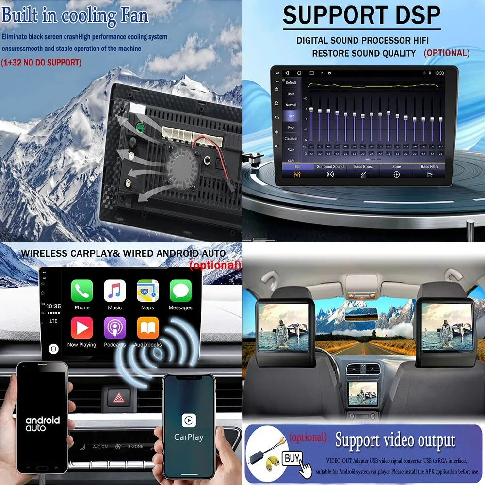 Autoradio Android 14, Navigation GPS, Wifi, 4G, Lecteur Vidéo Stéréo, Limitation Radio, pour Voiture T Dodge Ram (1500, 2500, 3500, 2013-2018)