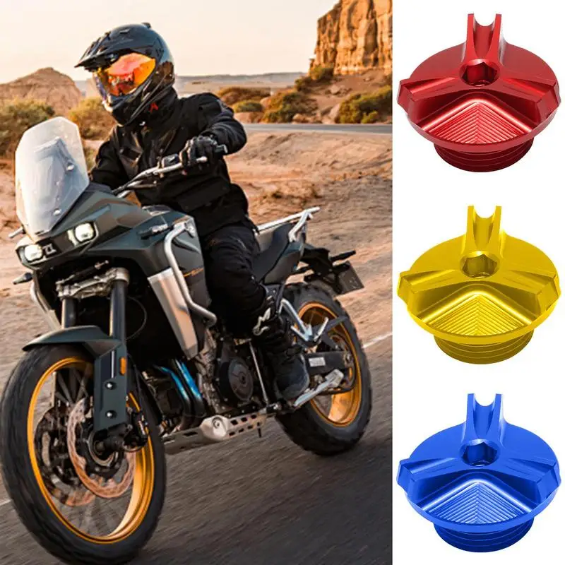 Motorcycle Oil Tank Screw Cover Aluminum Alloy Motorcycle Engine Oil Filler Plug Vehicle Crankcase Cap Screw Cover Plug Fill Cap