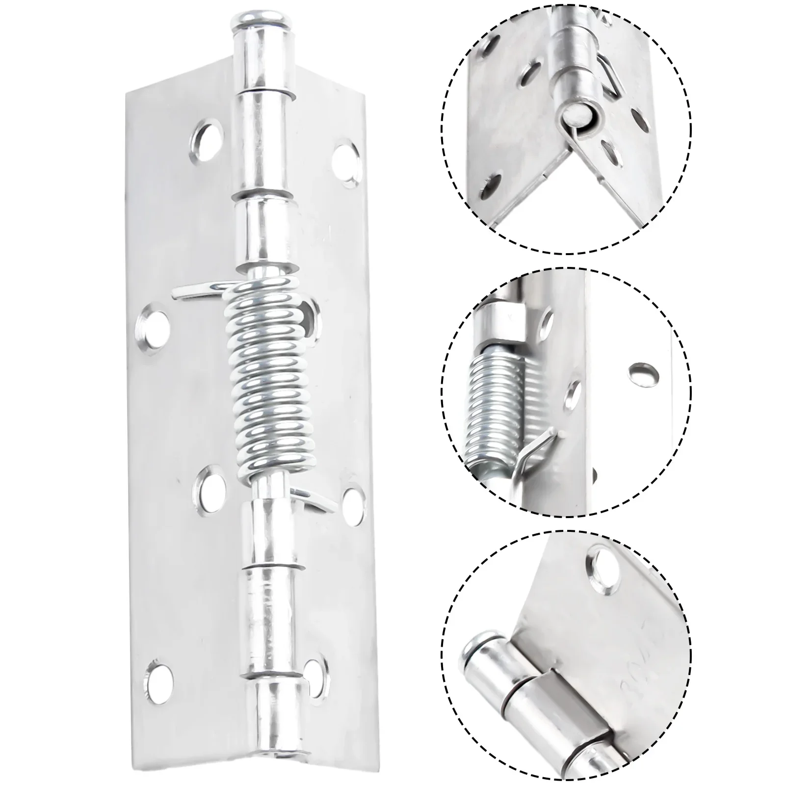 2pcs Self Closing Spring Door Hinge Stainless Steel Hinge For Cabinets Door Closer Automatic Rebound Hinge Furniture Hardware image 4