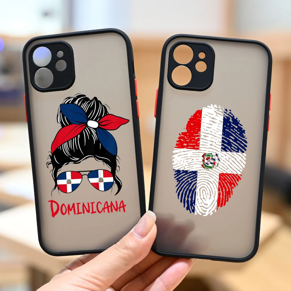 Dominican Republic Flag Phone Case for IPhone 14 Pro Max 13 12 11 X XR XS 7 8 14Plus SE20 MiNi Shockproof Transparent Soft Cover