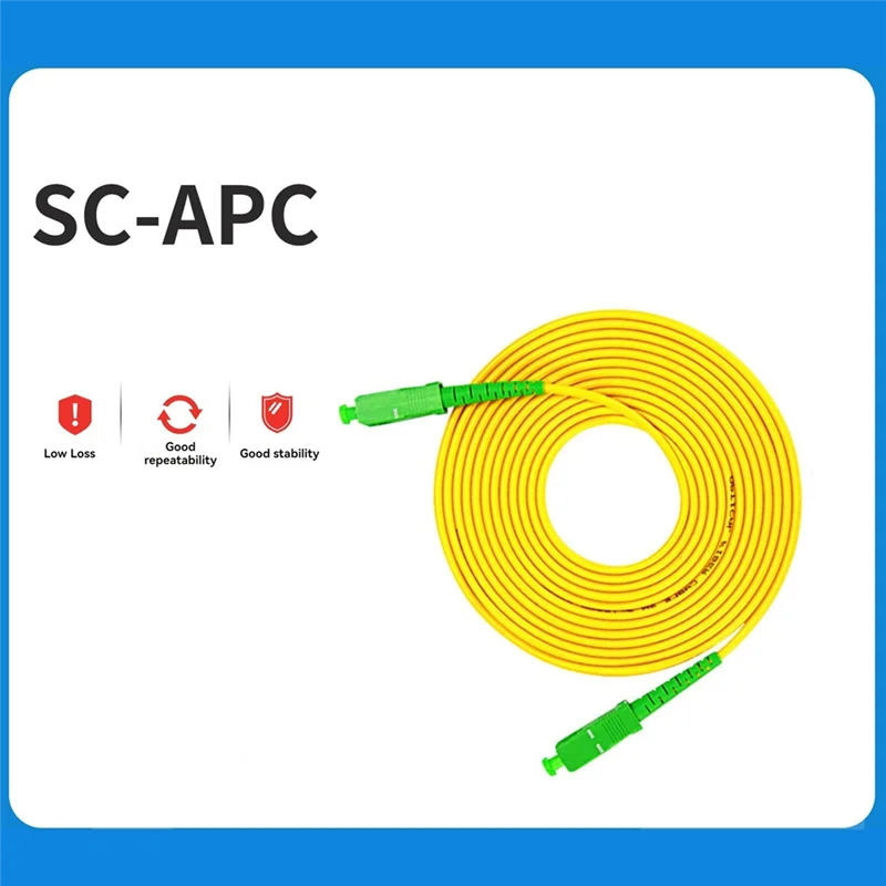 Оптоволоконный патч-перемычка SC APC к SC APC, шнур 3,0 мм, одномодовый симплексный ПВХ G652D SM 1310/1550 Нм FTTH 2 м