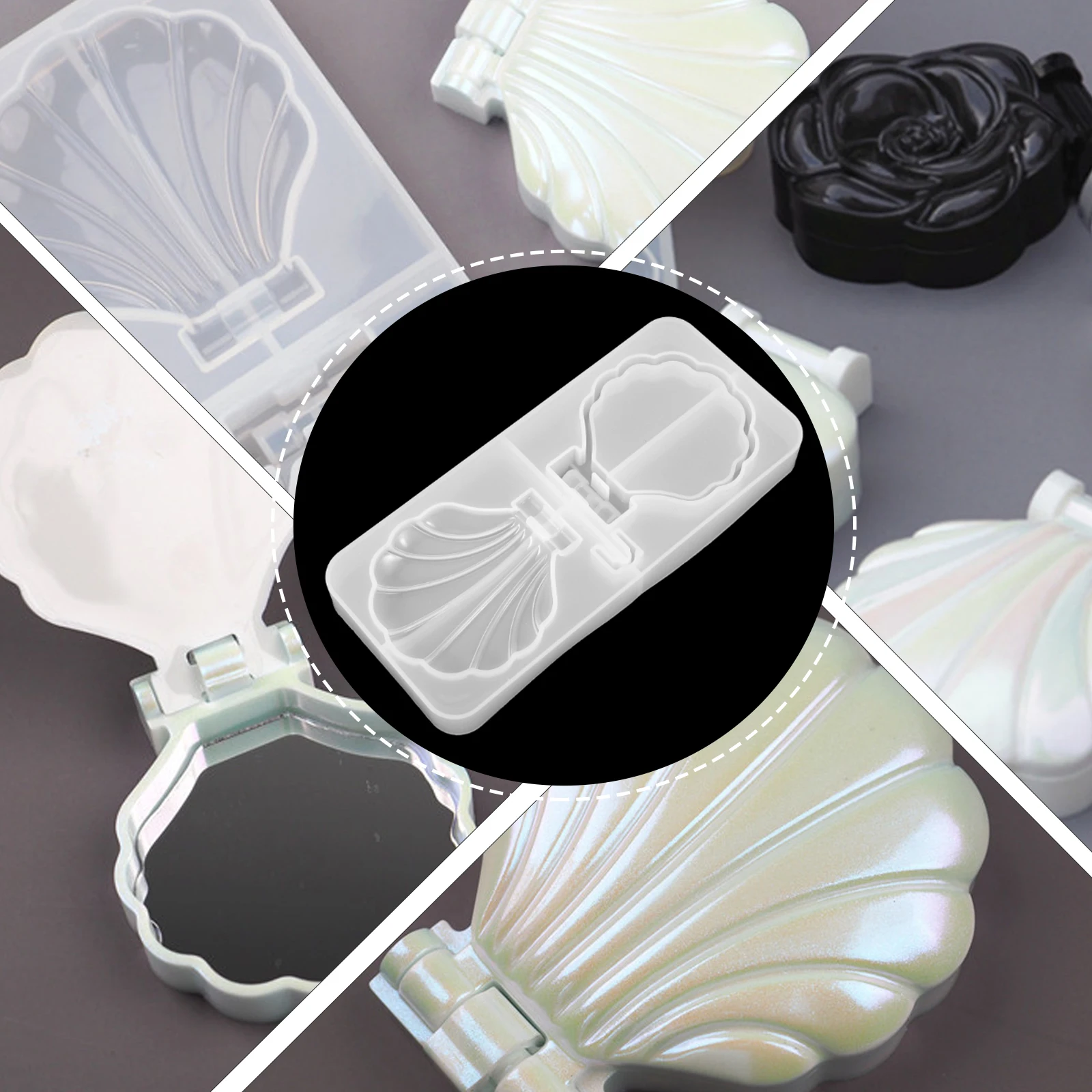 

1 set 1 Set Silicone Makeup Mirror Mold Reusable Diy Craft Tool Handmade Casting Molds Decorative Gift For Lovers Jewelry Making