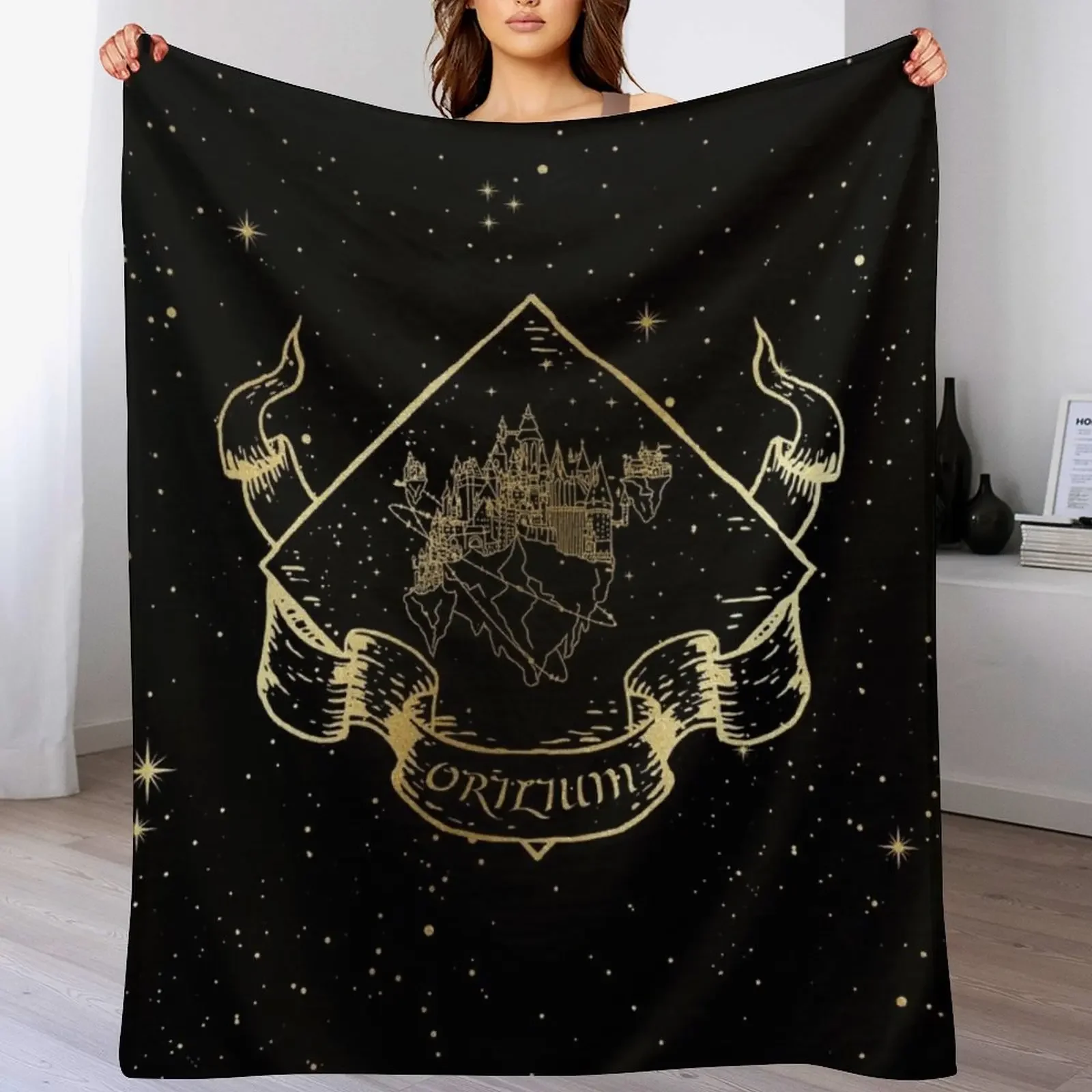 

Orilium in Black Throw Blanket Blankets For Baby decorative Warm Loose Blankets