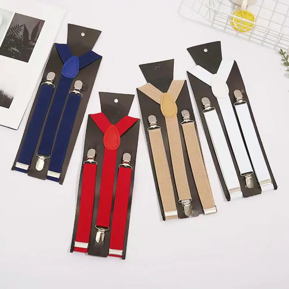 Unisex Elastic Strap Suspenders Y-Back Braces Solid Color Adjustable Straps for Wedding Suit Skirt Accessories Men Straps