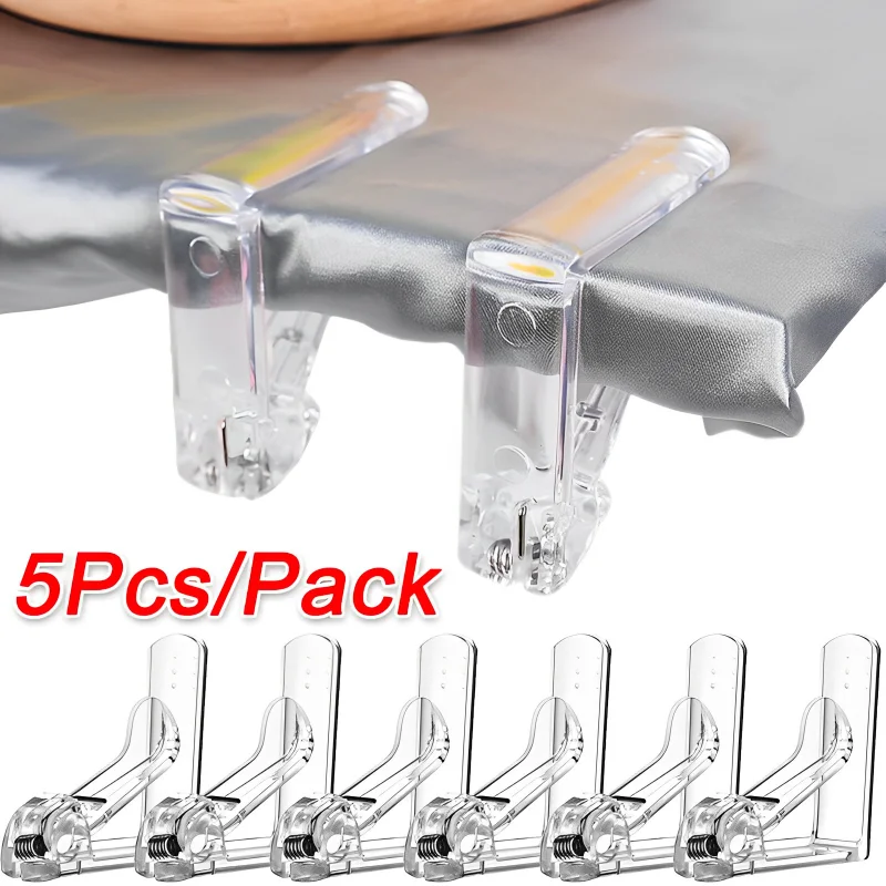 5/1pcs Plastic Tablecloth Clips Transparent Non-slip Securing Holder Decorative Leaf Tablecloth Clamp Holder Table Cover Clamps