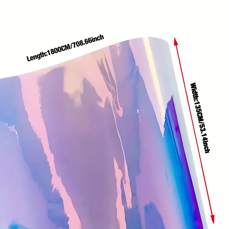 135CMx18M Car Wrap Vinyl Air Free Bubble Iridescent Rainbow white Pink Blue PVC Sticker Chameleon Film Change Decals Styling