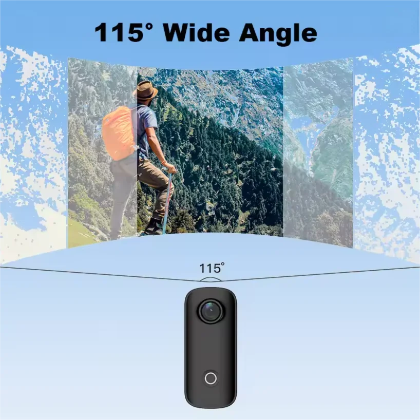 JSS SJCAM C100/C100 + كاميرا إبهام صغيرة 1080P30FPS/4K30FPS H.265 12MP 2.4G WiFi 30M مقاومة للماء كاميرا فيديو DV رياضية