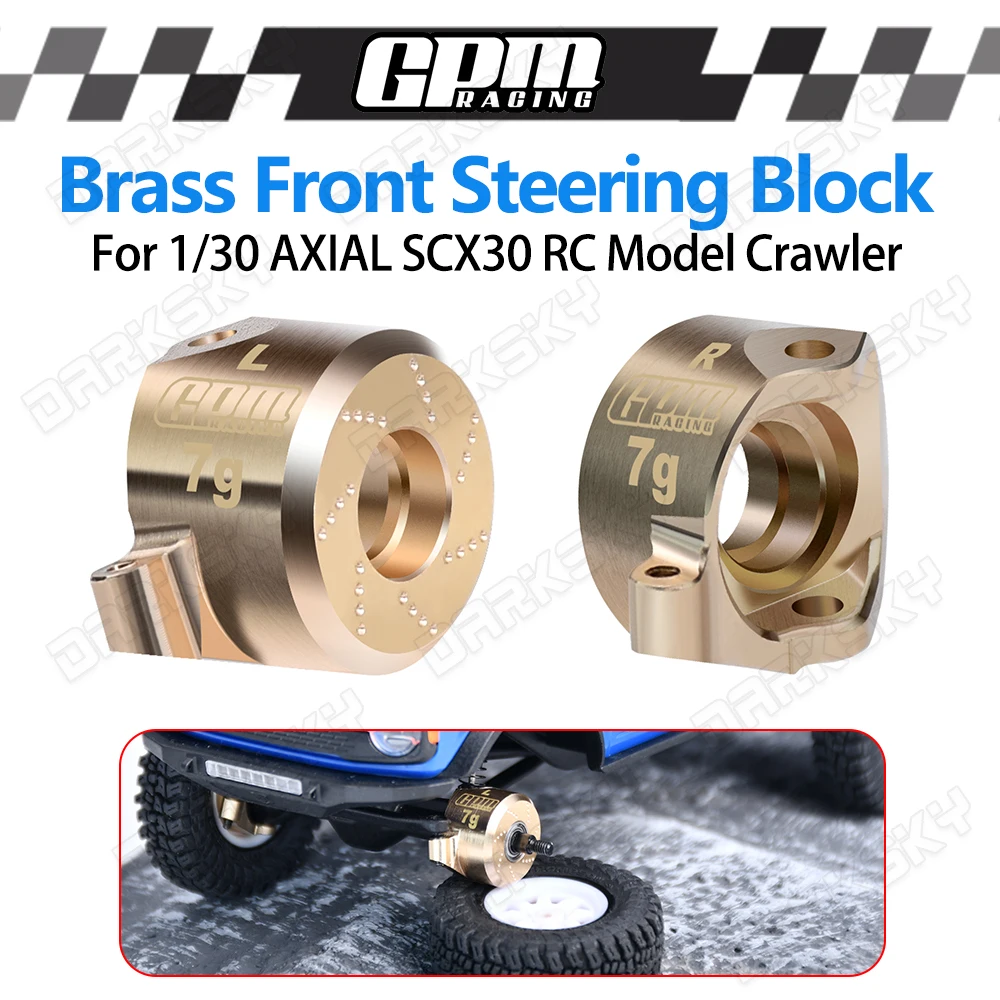 

GPM Racing Brass Front Steering Block 7g for 1/30 AXIAL SCX30 AXI-2261 AXI-2048 RC Model Car Rock Crawler Upgrade Accessories