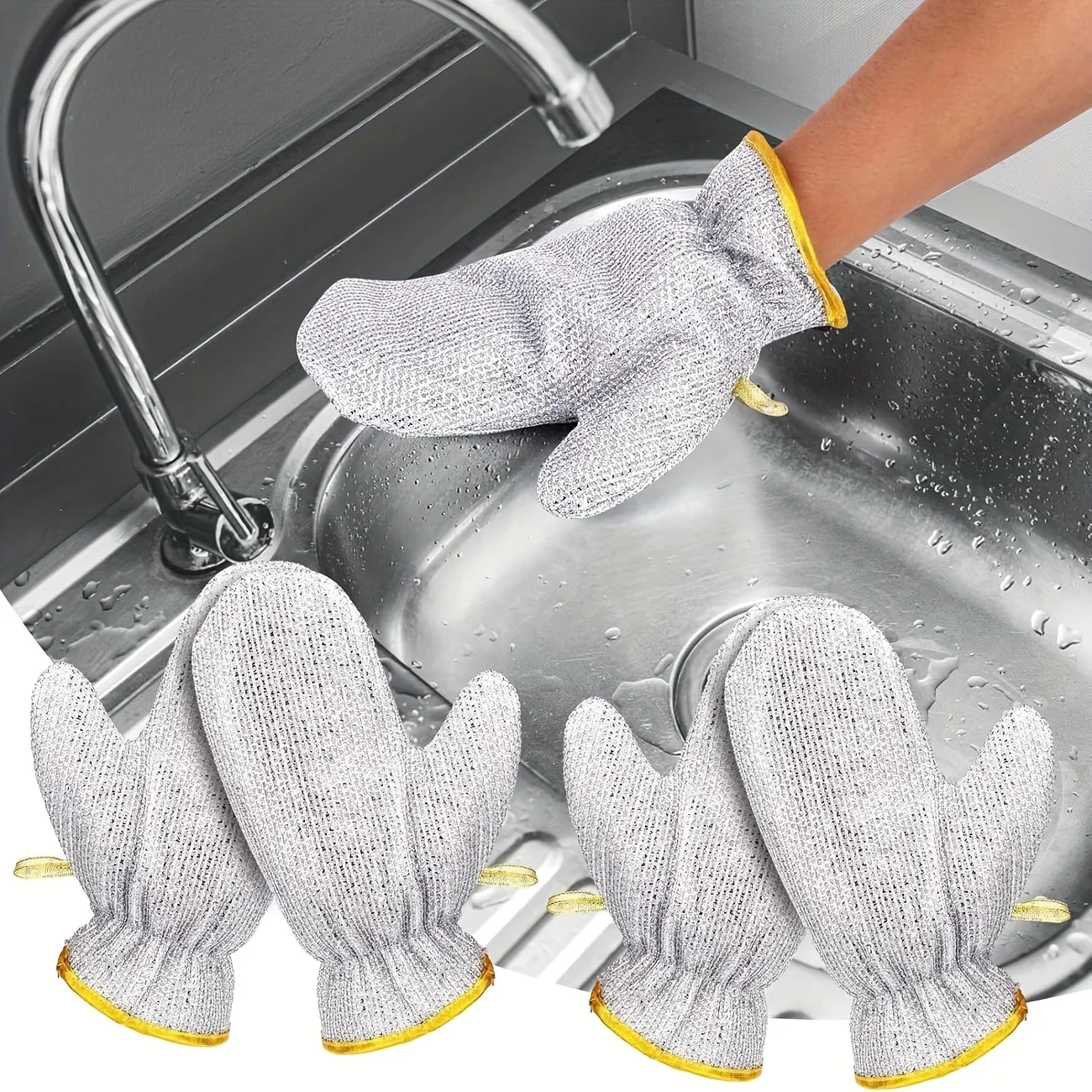 

High-Quality Steel Wire Dishwashing Gloves,Made with Built-In PVC Material,Are Non-Slip,And Suitable for Cleaning in The Kitchen