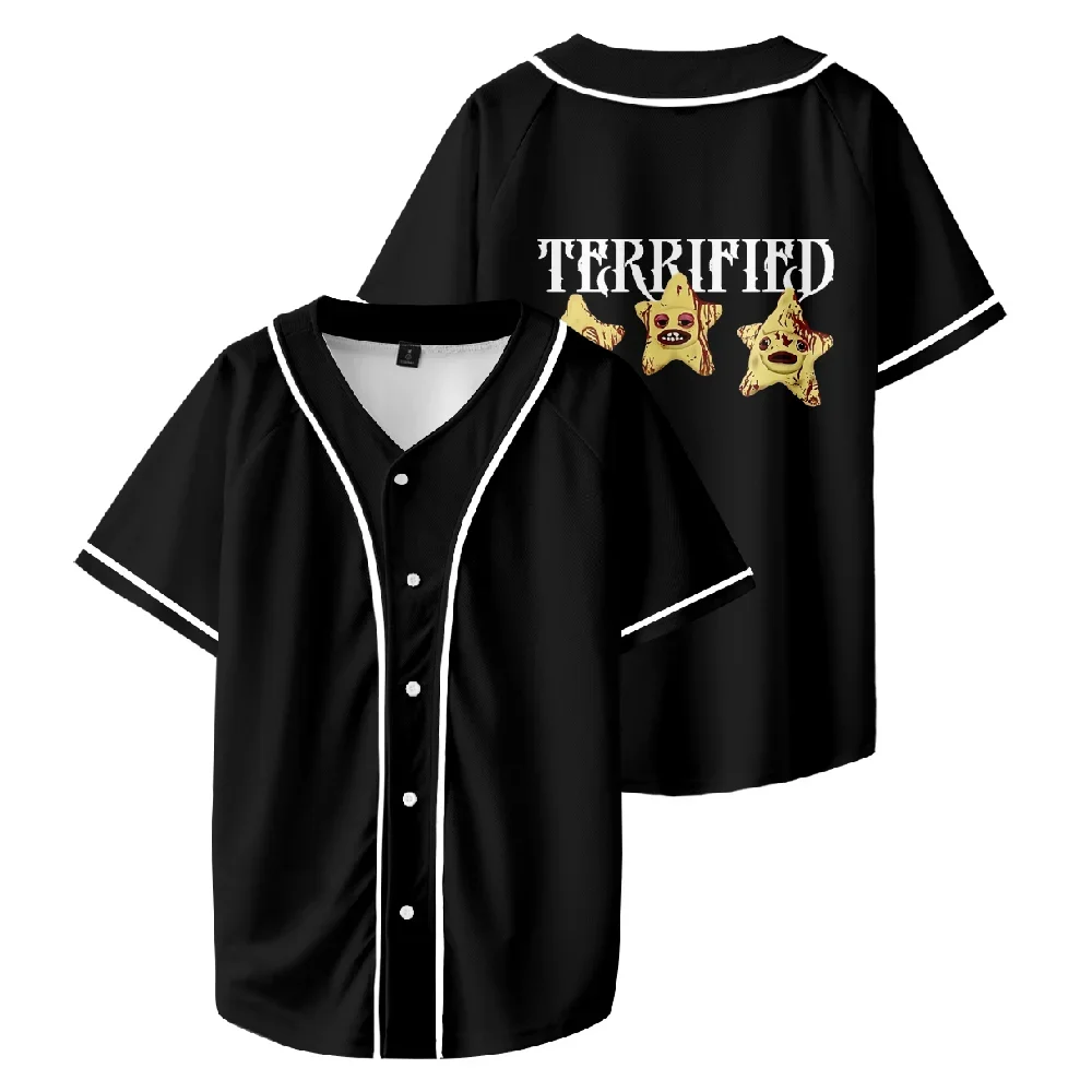 Jazmin Bean Terrified Stars Short Sleeve T-shirt Baseball Jersey Streetwear Hip Hop Baseball Uniform Casual Sportswear