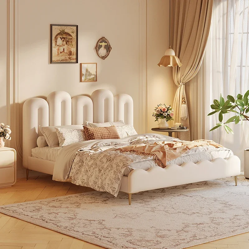 

Velvet Fabric Bed Internet Celebrity Double Bed New Modern Simple Master Bedroom High-End Elegant