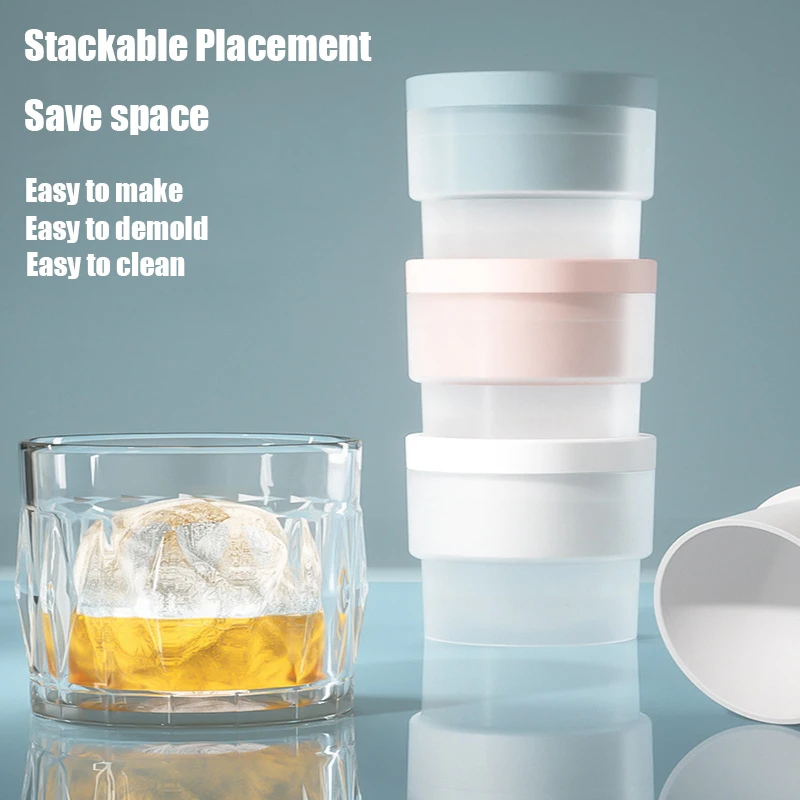 

1/2/3PCS Silicone Mold for Round Ice Ball Maker Whiskey Hockey Mold Round Shape Ice Cube Mold Mould Cube Tray Ice Cream Tools