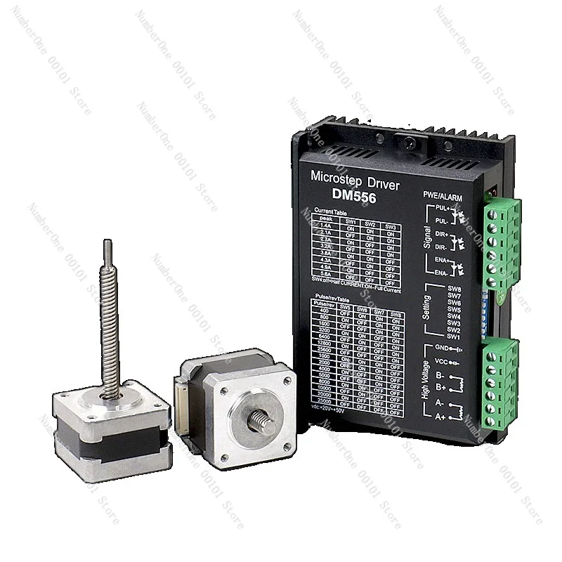 Micro 35 through screw stepper motor hybrid current two-phase four-wire double extension shaft motor