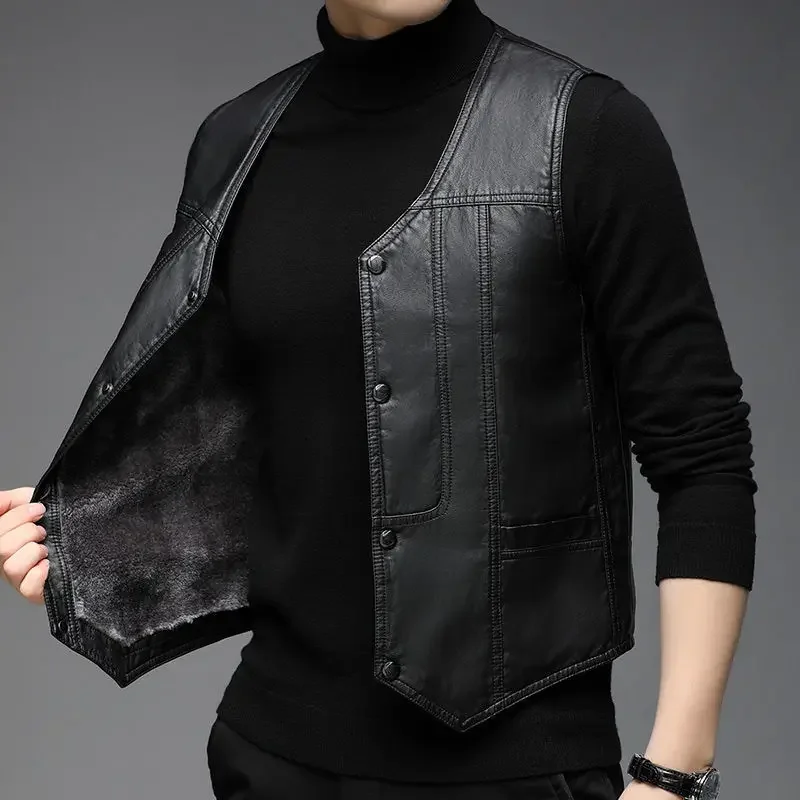 

2022 New Fashion Faux Leather Rock Punk Vest Cosplay Costume Black Motorcycle Sleeveless Waistcoat Jacket Fashion C71