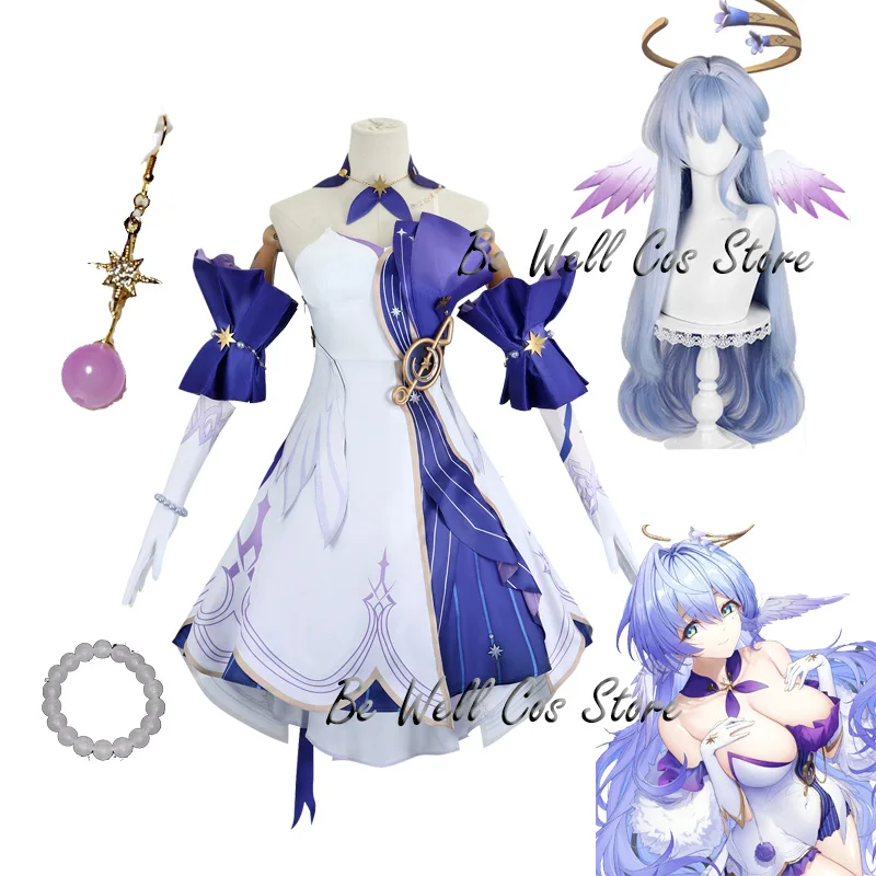 Game Honkai Star Rail Robin Cosplay Costume Wig Robin Cosplay Dress Uniform Robin Cosplay Earrings Headwear Singer Halo Prop