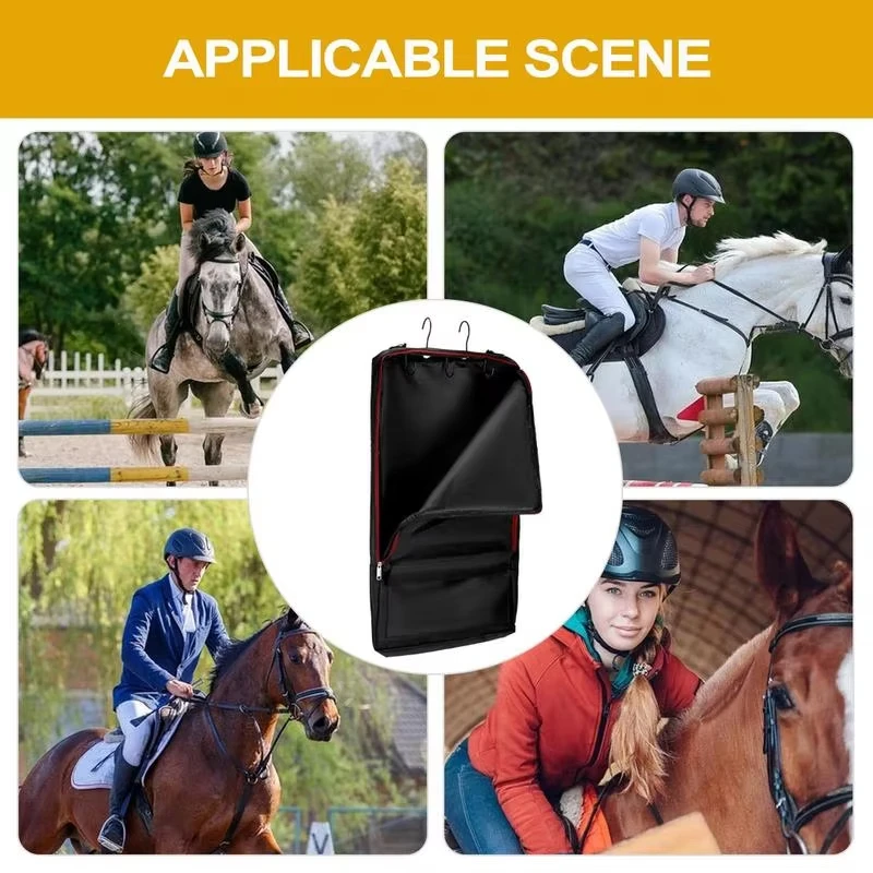 Horse Tack Bag Harness Storage Bag With Hooks Adjustable Shoulder Strap Waterproof Stable Organizer Equestrian Supplies For