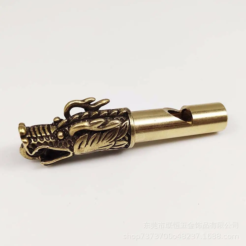 Charm Portable Survival Brass Dragon Head Emergency Keys Chain Whistle Outdoor Survival Tools Car Pendants