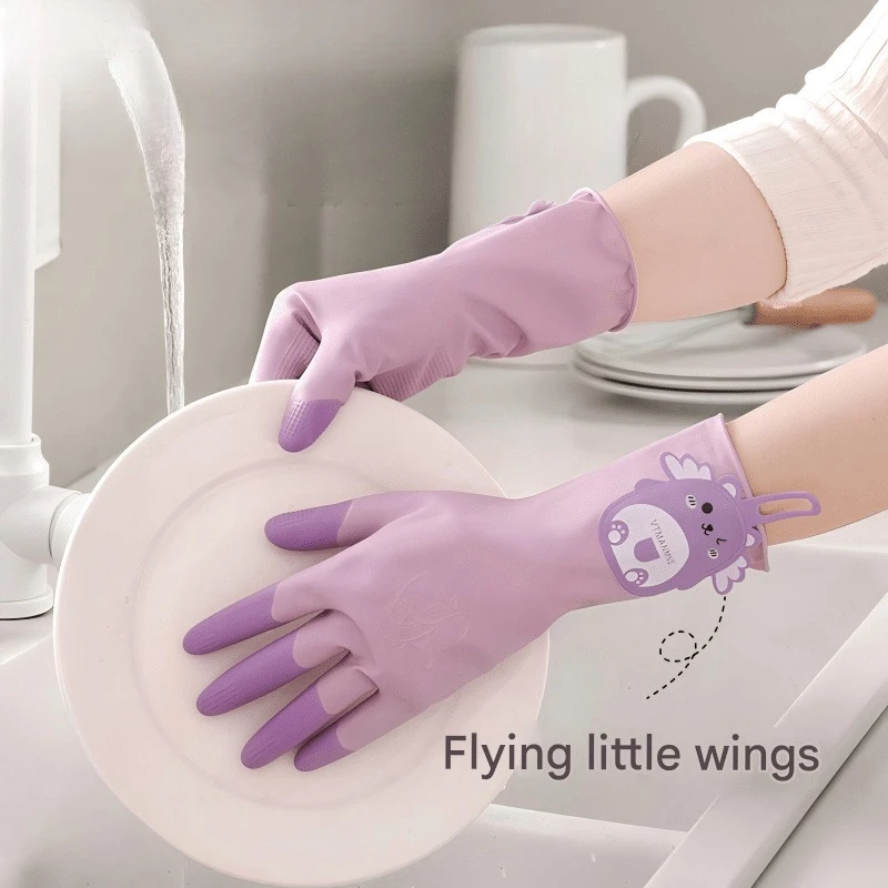 1-Pair Reusable Household Gloves-Rubber Suitable for Dishwashing, Laundry & Multi- Cleaning,Hangable Gloves,Multi-Color Options