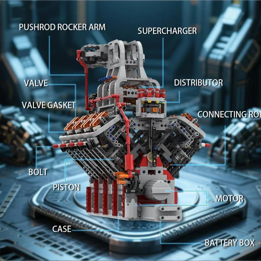 ชุดประกอบเครื่องยนต์ V8 สร้างเครื่องยนต์ OHV 4 จังหวะแบบซูเปอร์ชาร์จเจอร์ด้วยตัวเองสำหรับผู้ใหญ่ 2106 ชิ้น