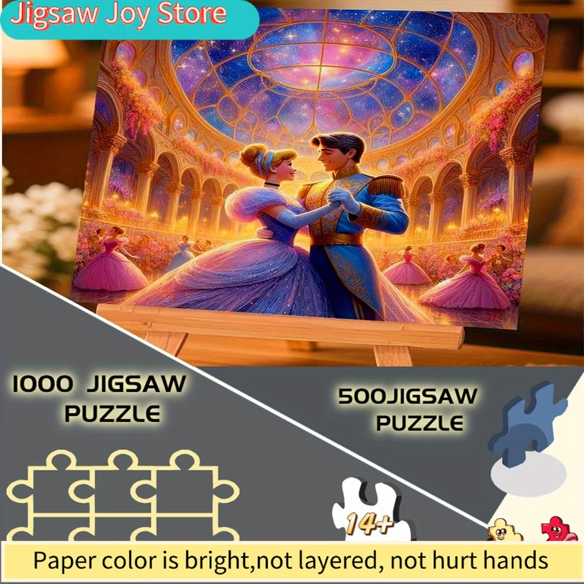 500/Disney  DIY Jigsaw Puzzle, Paper Puzzle, Adult Puzzle, Cinderella Prince Romantic Waltz Palace Ball, Suitable for Home Lei